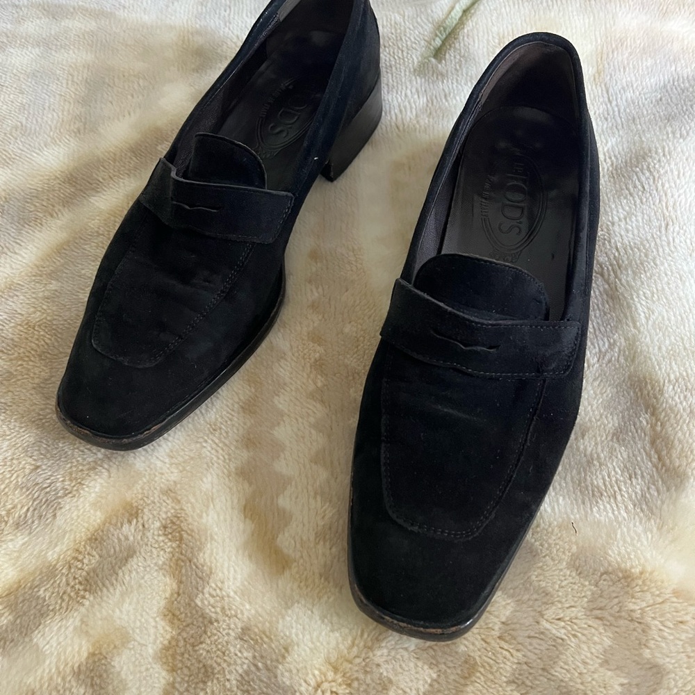 Tod’s Black Suede Women’s Loafers